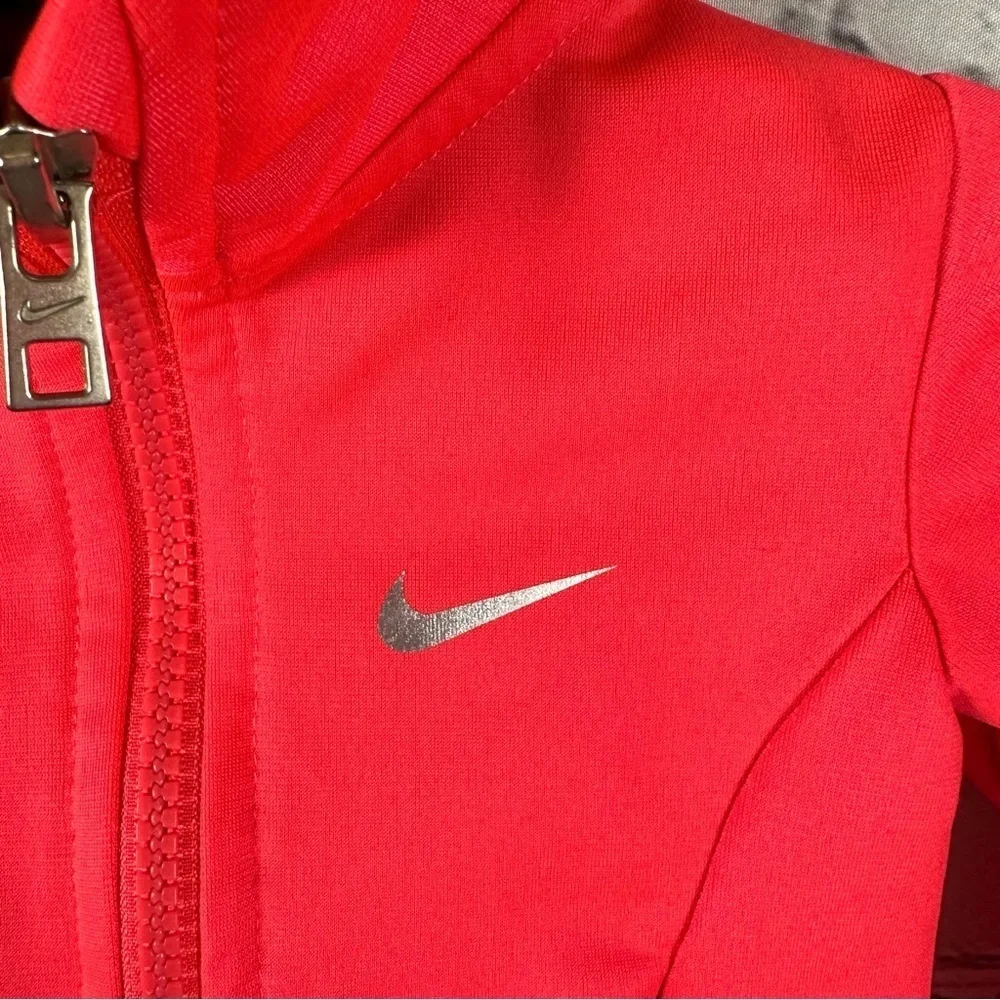 Nike Infant Girls Track Jacket Fleece Full Zip Ruffled Bottom Orange 12 Months
